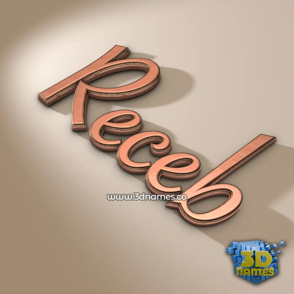receb in Rose Gold style - 3D name wallpaper