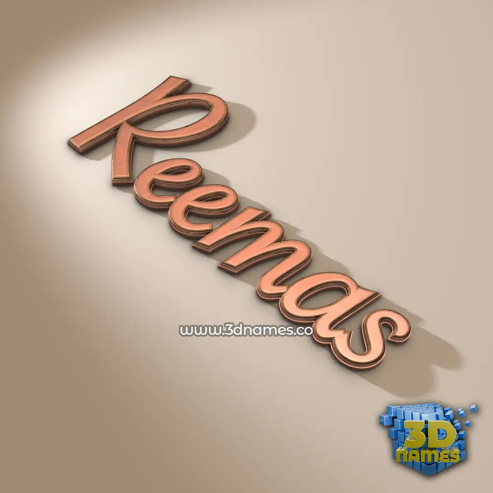 reemas in Rose Gold style - 3D name wallpaper