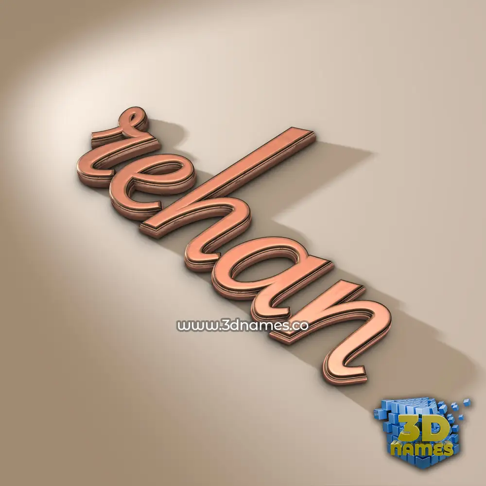 rehan in Rose Gold style - 3D name wallpaper
