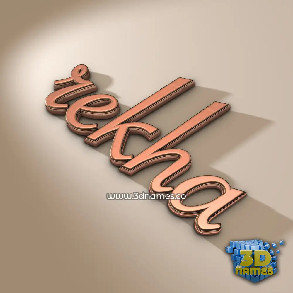 rekha in Rose Gold style - 3D name wallpaper