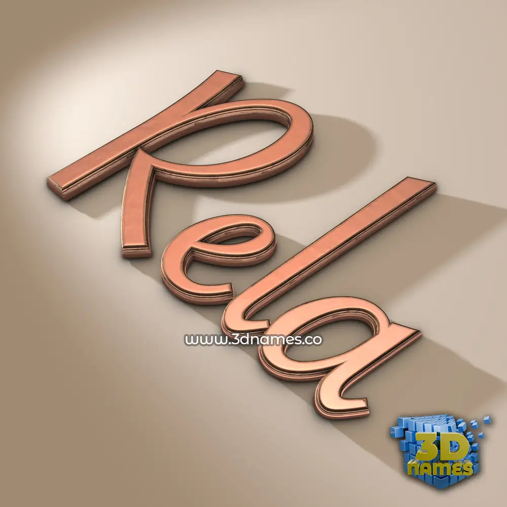 rela in Rose Gold style - 3D name wallpaper