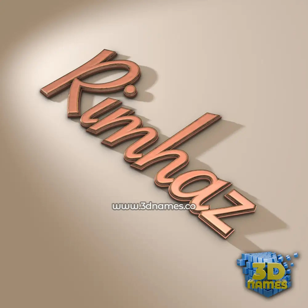 rimhaz in Rose Gold style - 3D name wallpaper