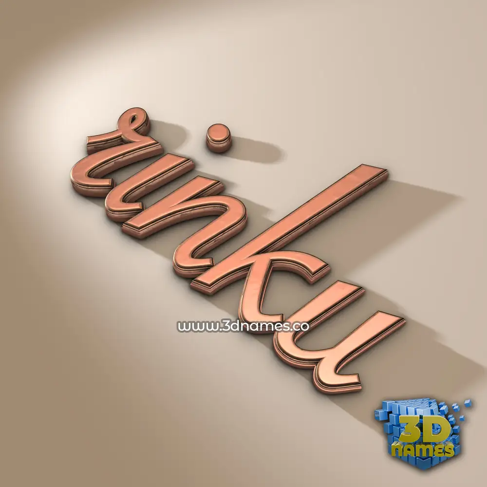 rinku in Rose Gold style - 3D name wallpaper