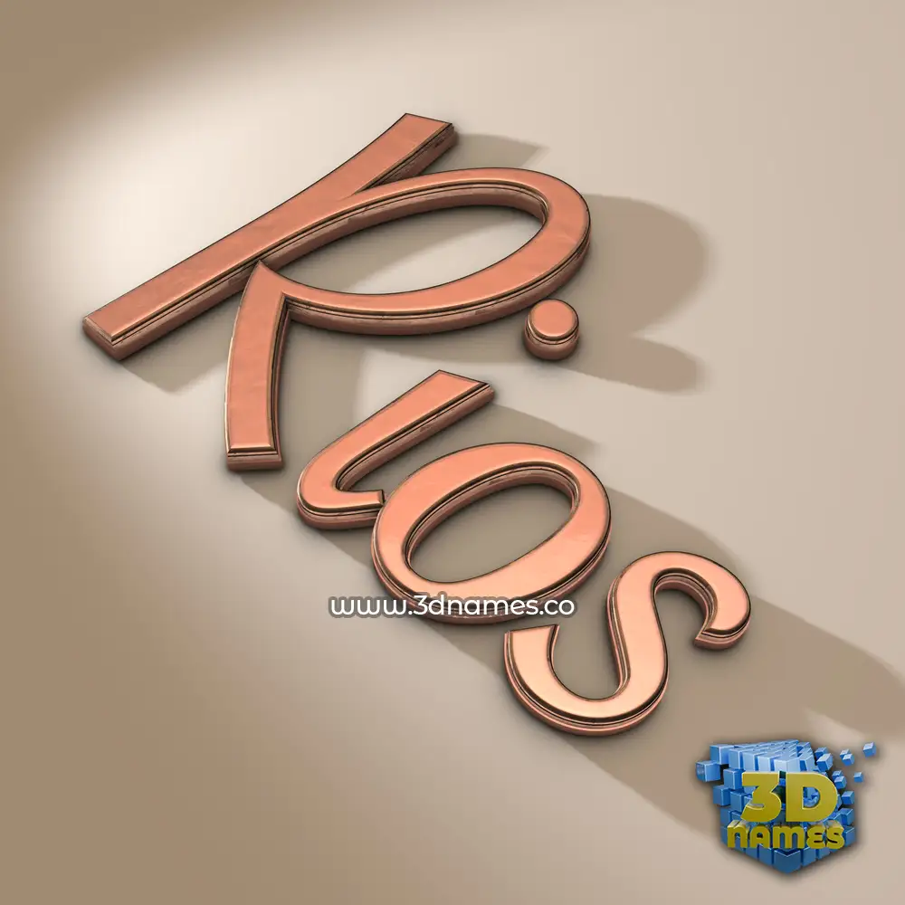 rios in Rose Gold style - 3D name wallpaper