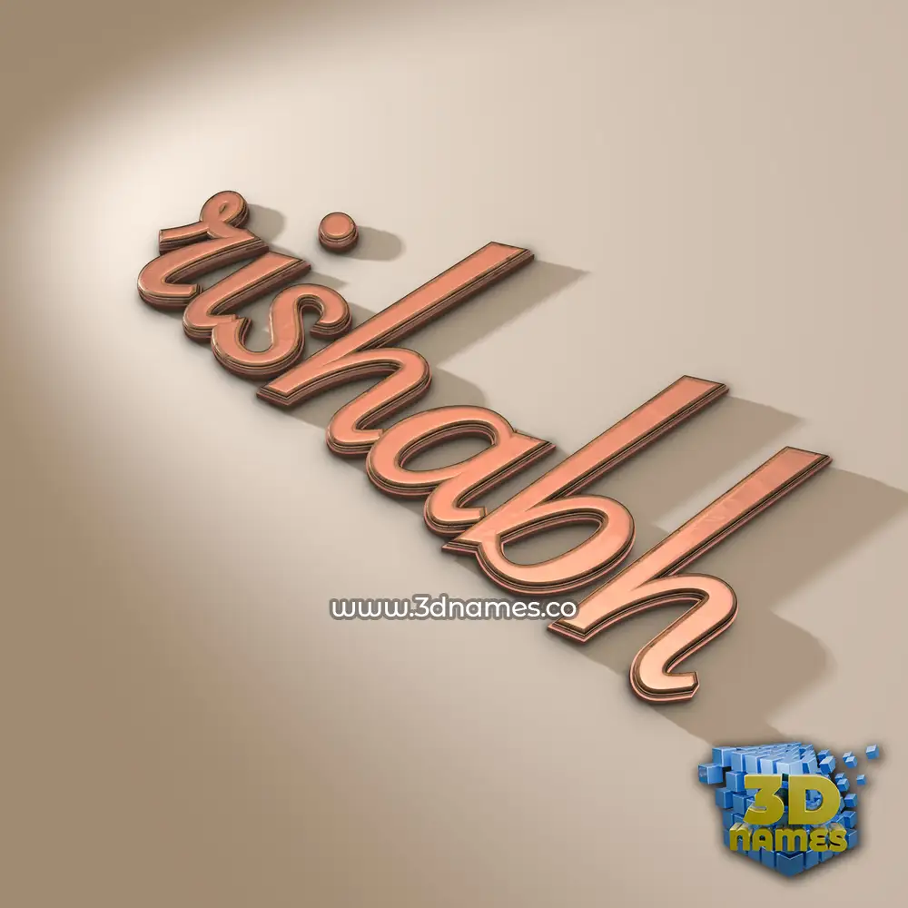 rishabh in Rose Gold style - 3D name wallpaper