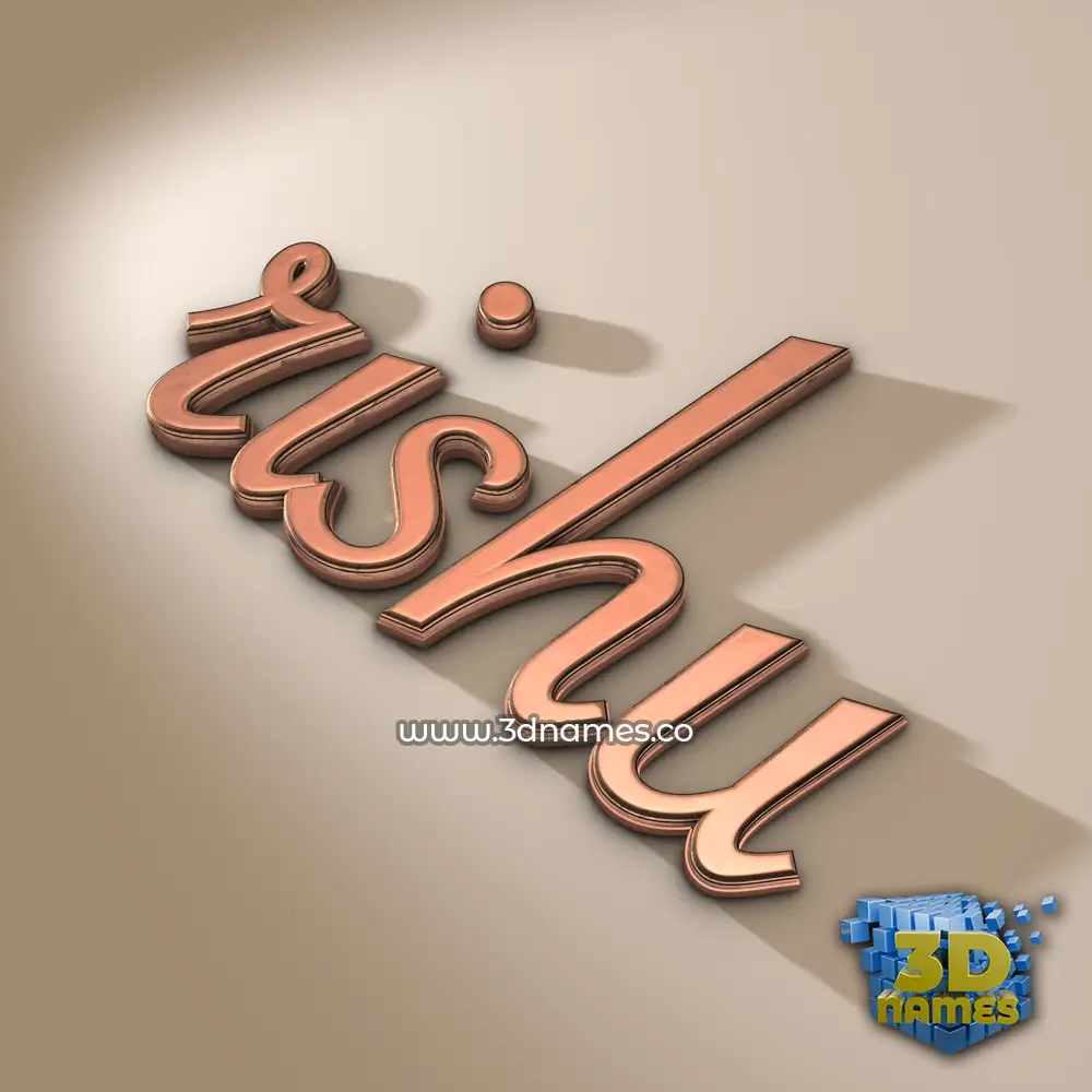 rishu in Rose Gold style - 3D name wallpaper