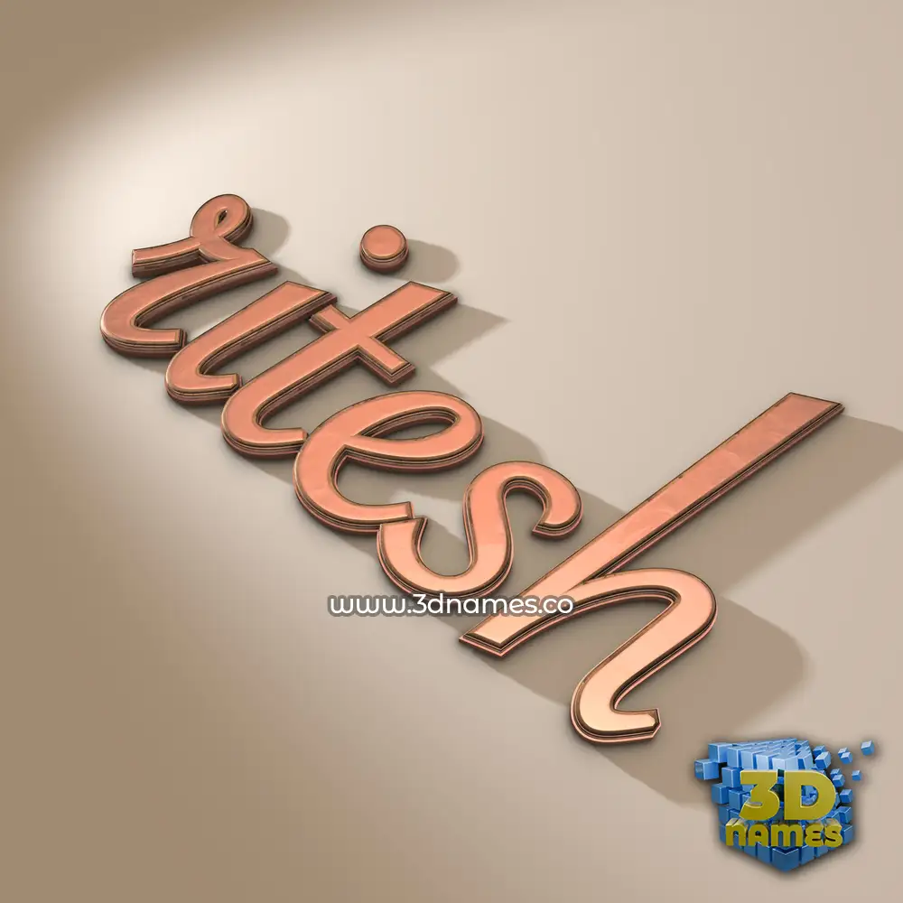 ritesh in Rose Gold style - 3D name wallpaper