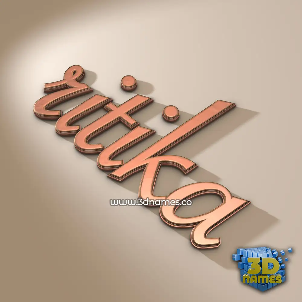 ritika in Rose Gold style - 3D name wallpaper