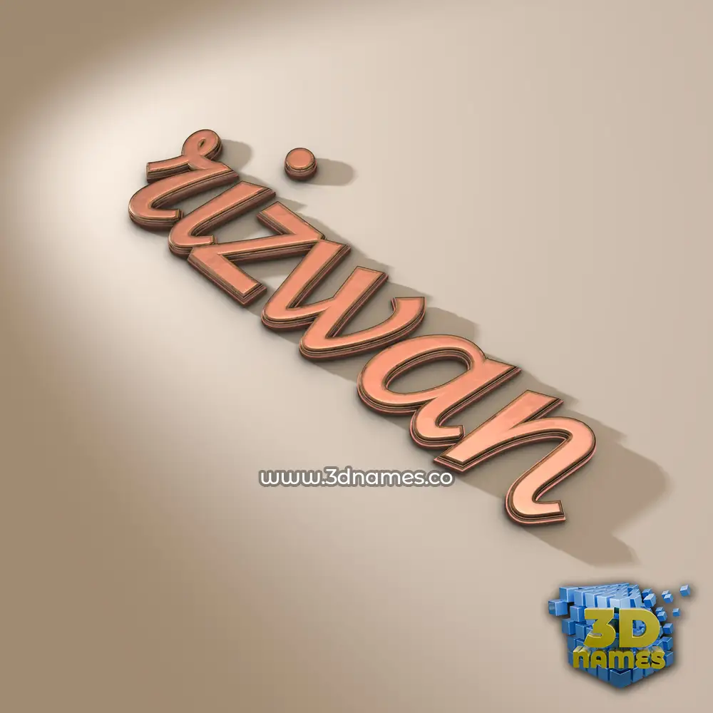 rizwan in Rose Gold style - 3D name wallpaper