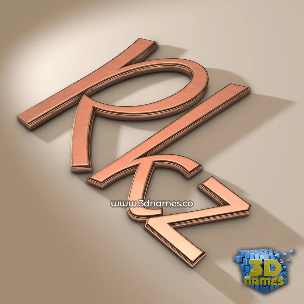rkz in Rose Gold style - 3D name wallpaper