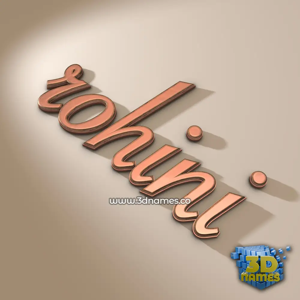 rohini in Rose Gold style - 3D name wallpaper