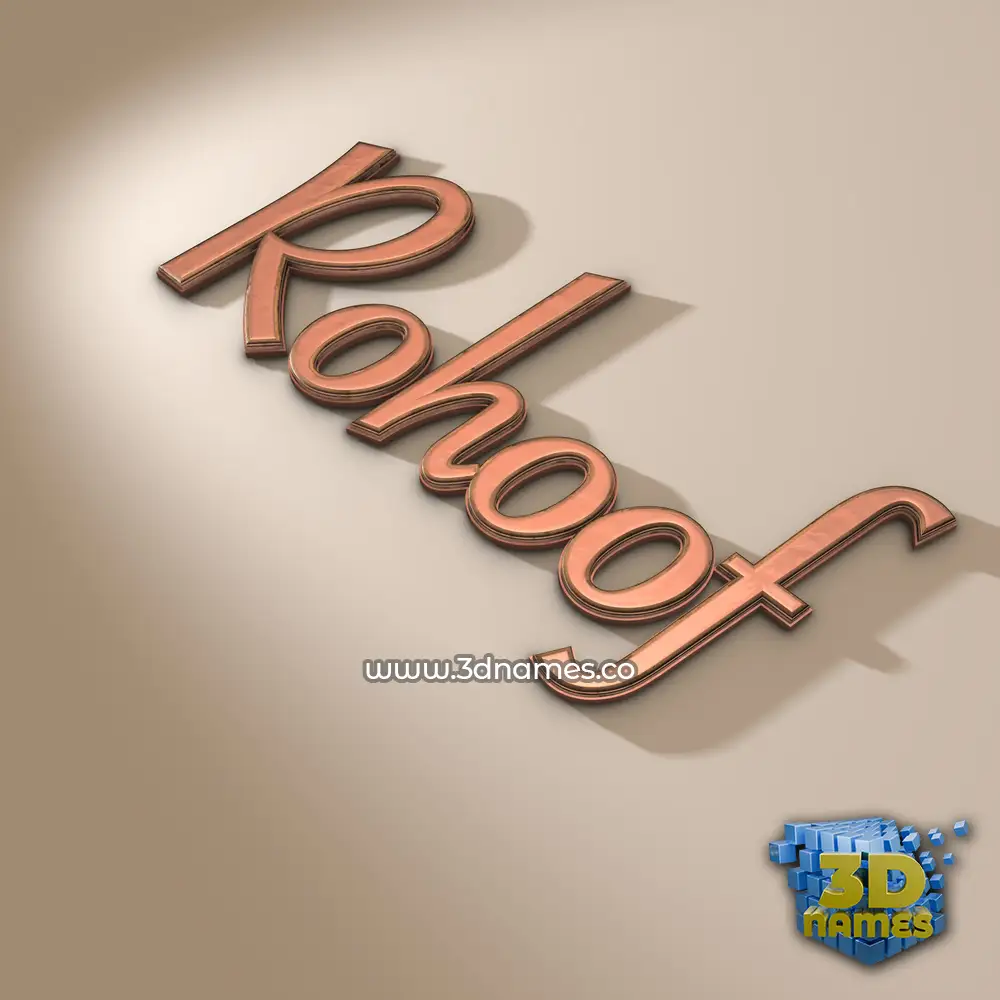 rohoof in Rose Gold style - 3D name wallpaper