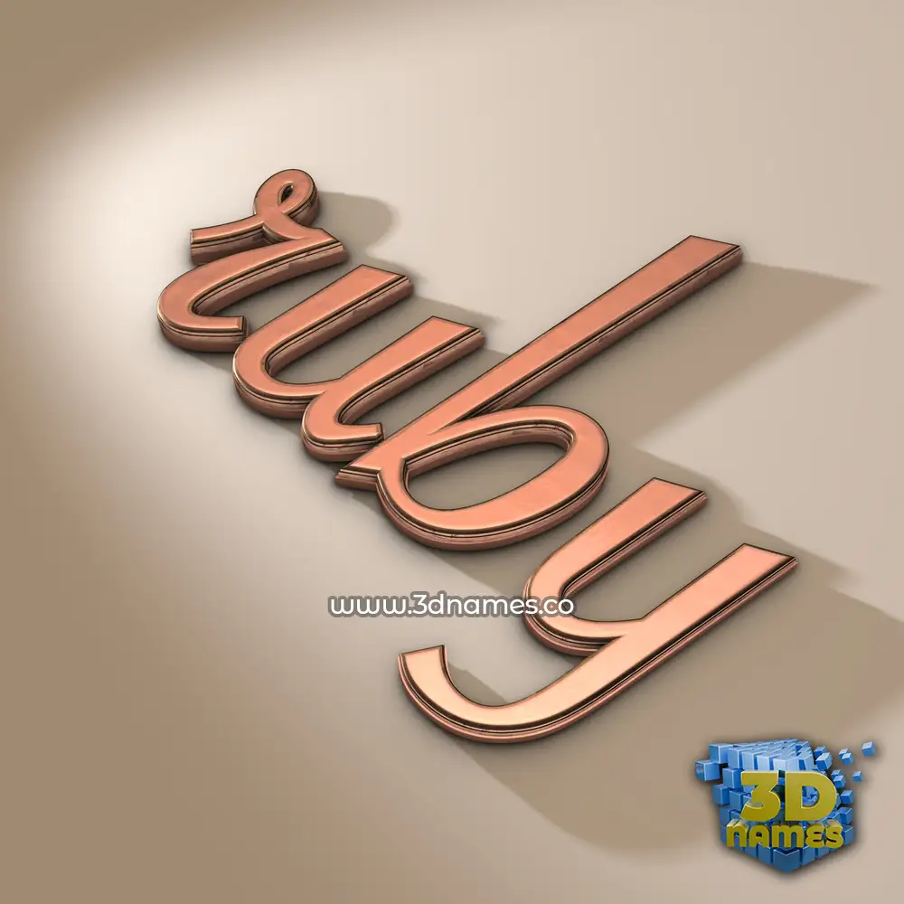 ruby in Rose Gold style - 3D name wallpaper