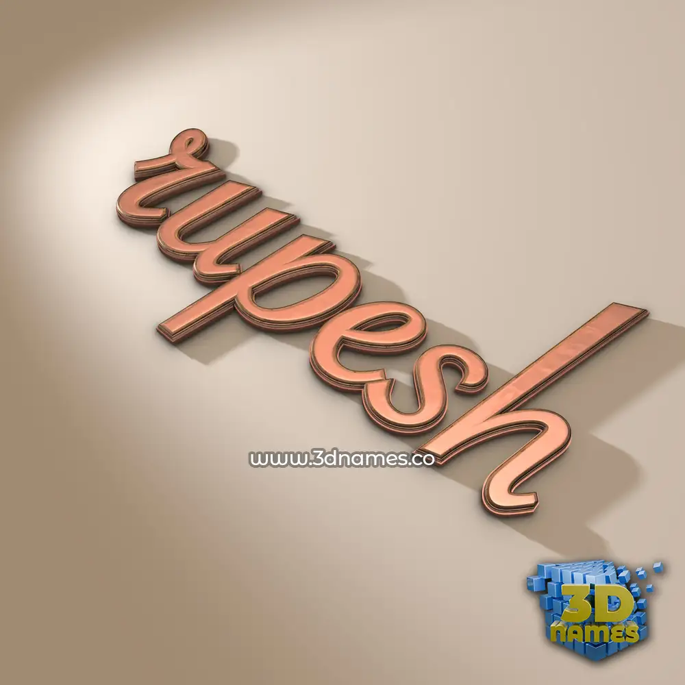 rupesh in Rose Gold style - 3D name wallpaper