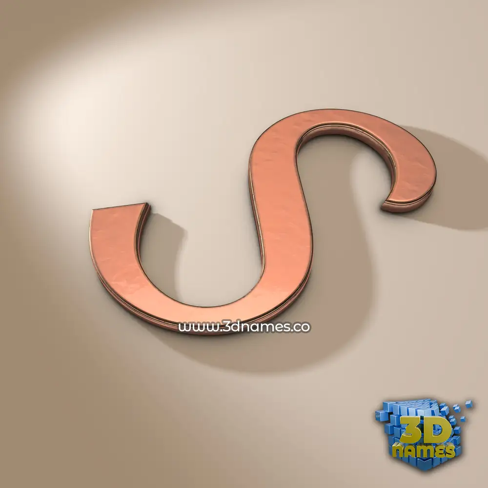 s in Rose Gold style - 3D name wallpaper