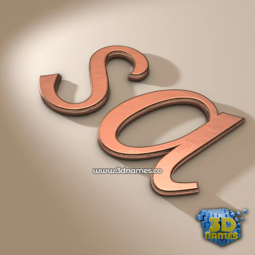 sa in Rose Gold style - 3D name wallpaper