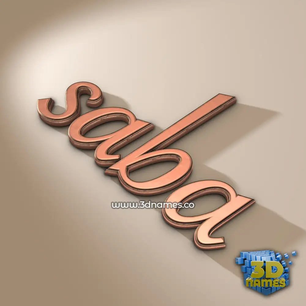 saba in Rose Gold style - 3D name wallpaper