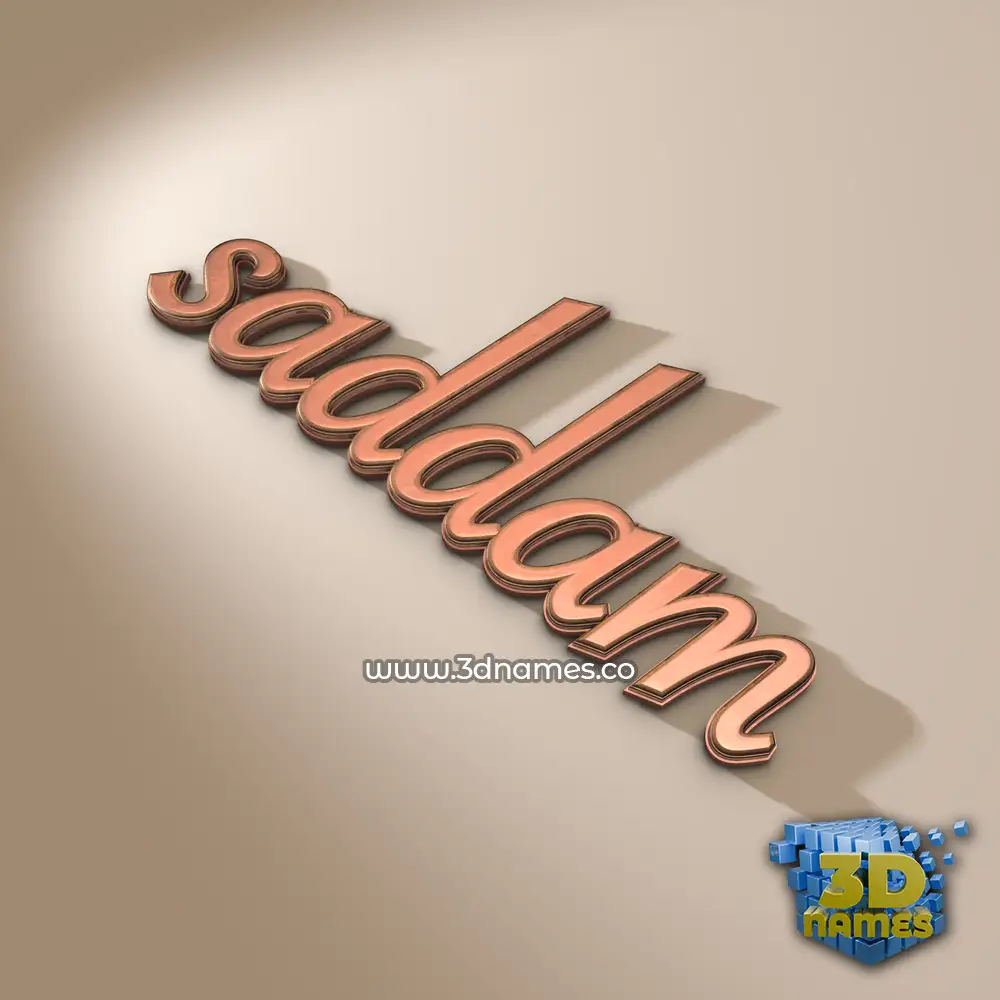 saddam in Rose Gold style - 3D name wallpaper