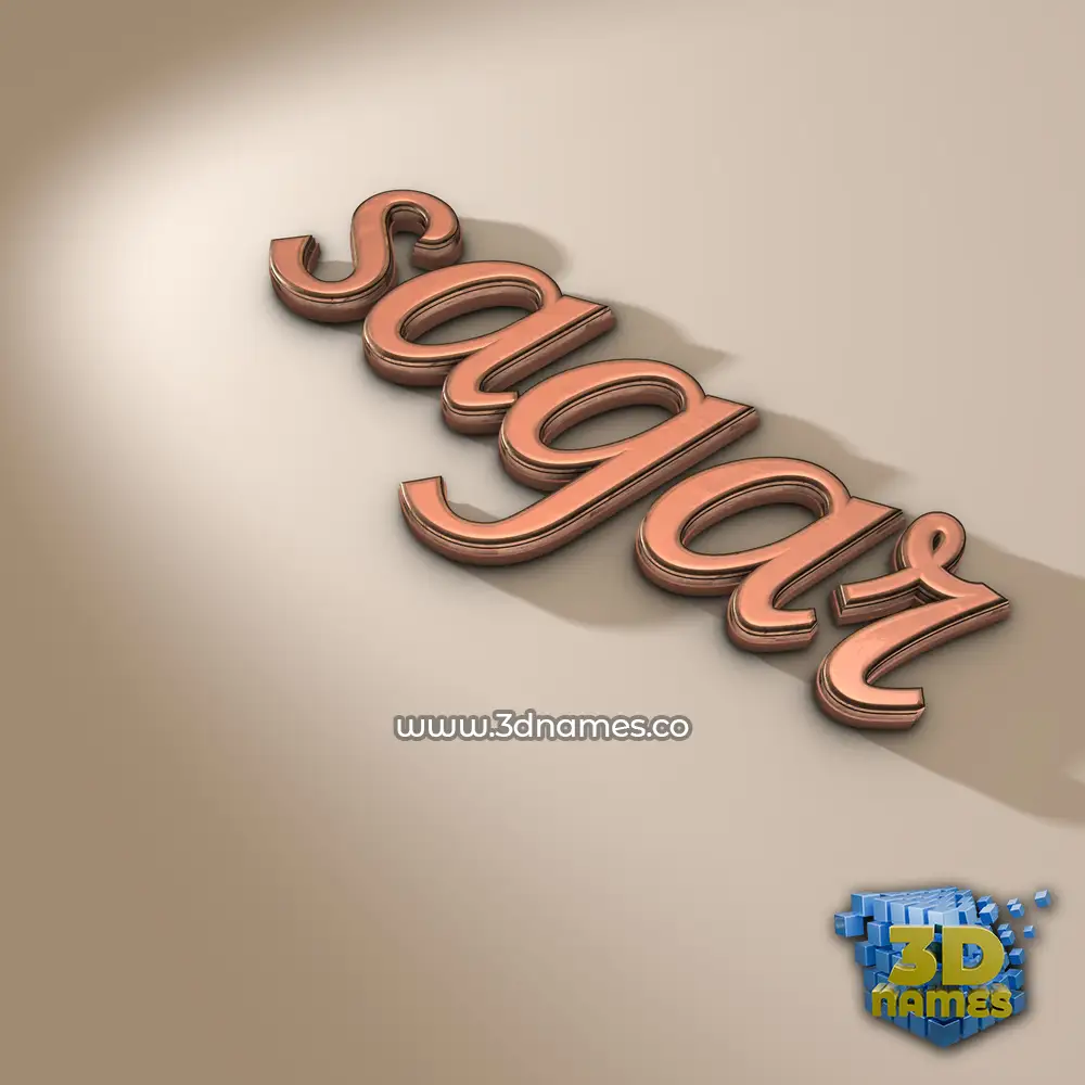 sagar in Rose Gold style - 3D name wallpaper