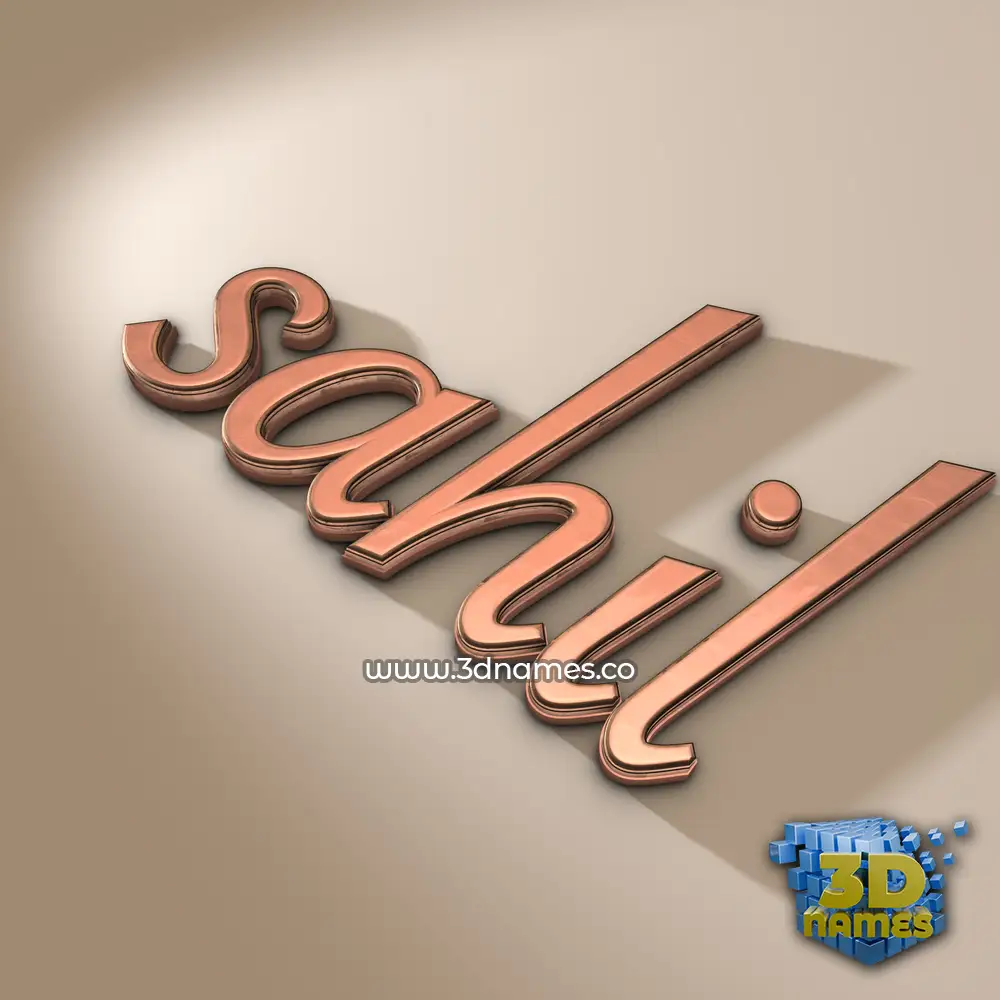 sahil in Rose Gold style - 3D name wallpaper