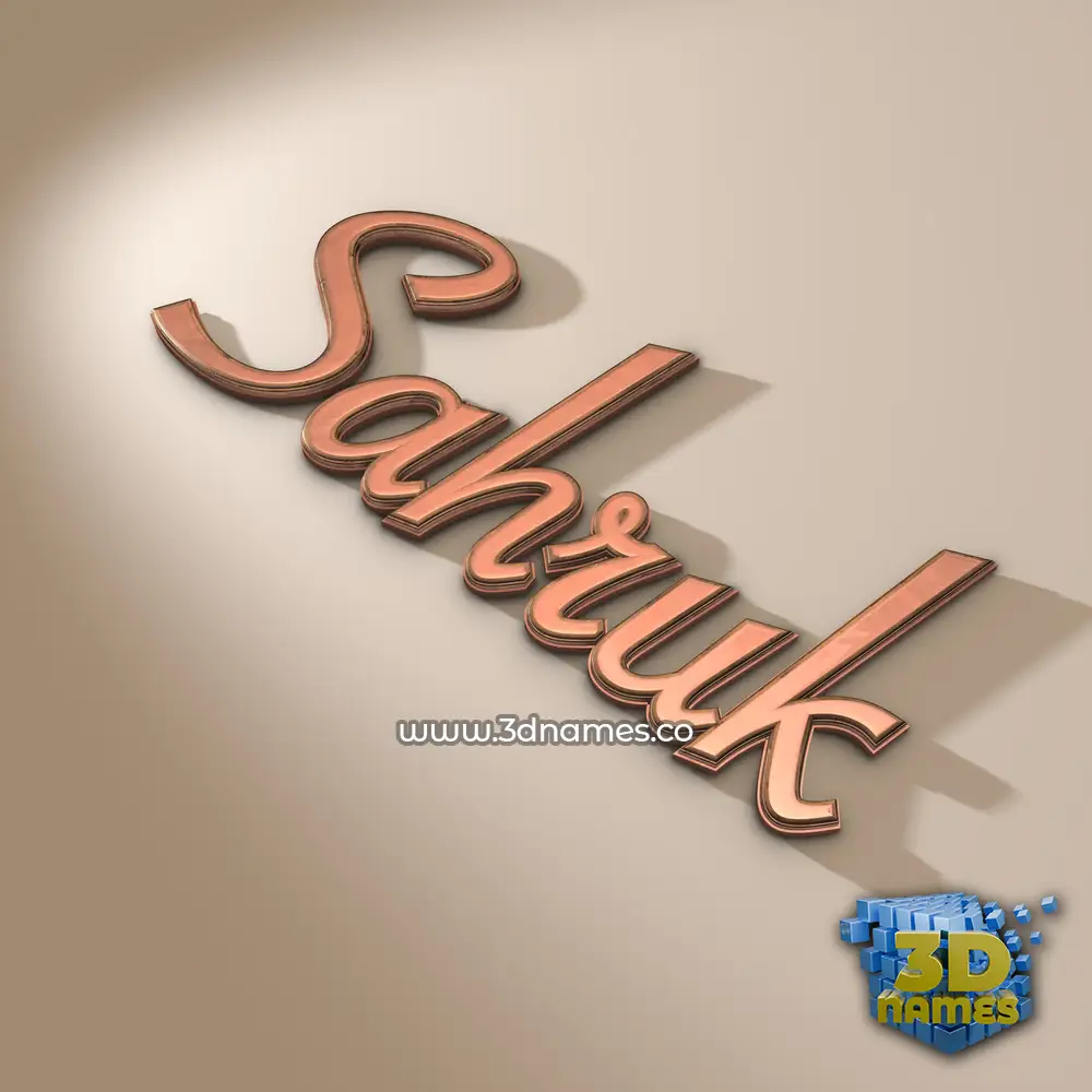 sahruk in Rose Gold style - 3D name wallpaper
