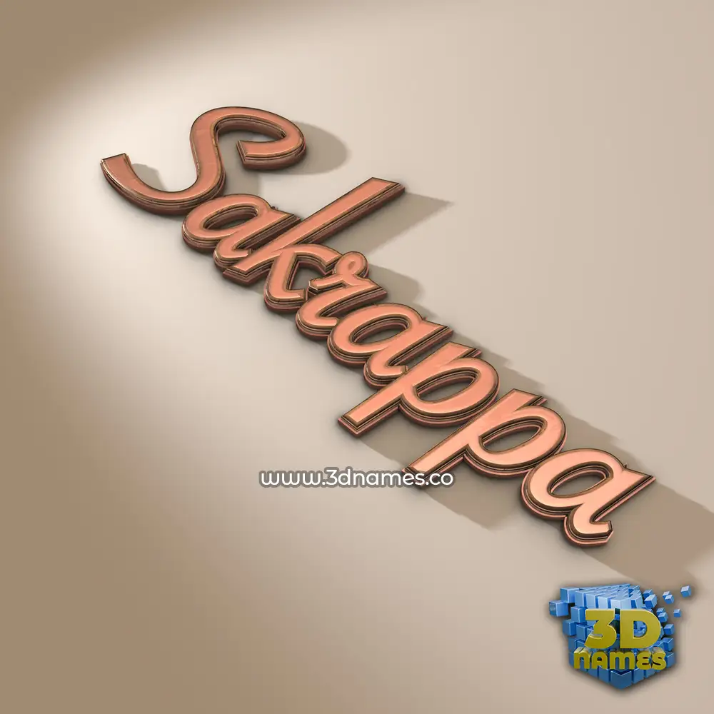sakrappa in Rose Gold style - 3D name wallpaper