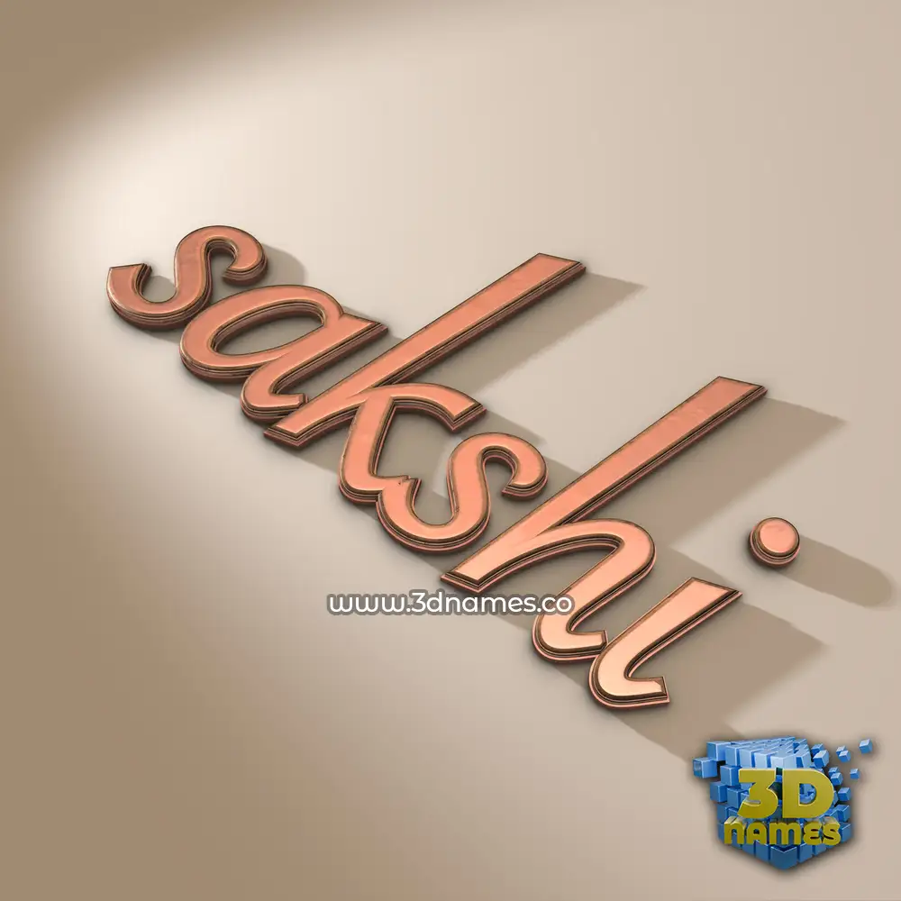 sakshi in Rose Gold style - 3D name wallpaper