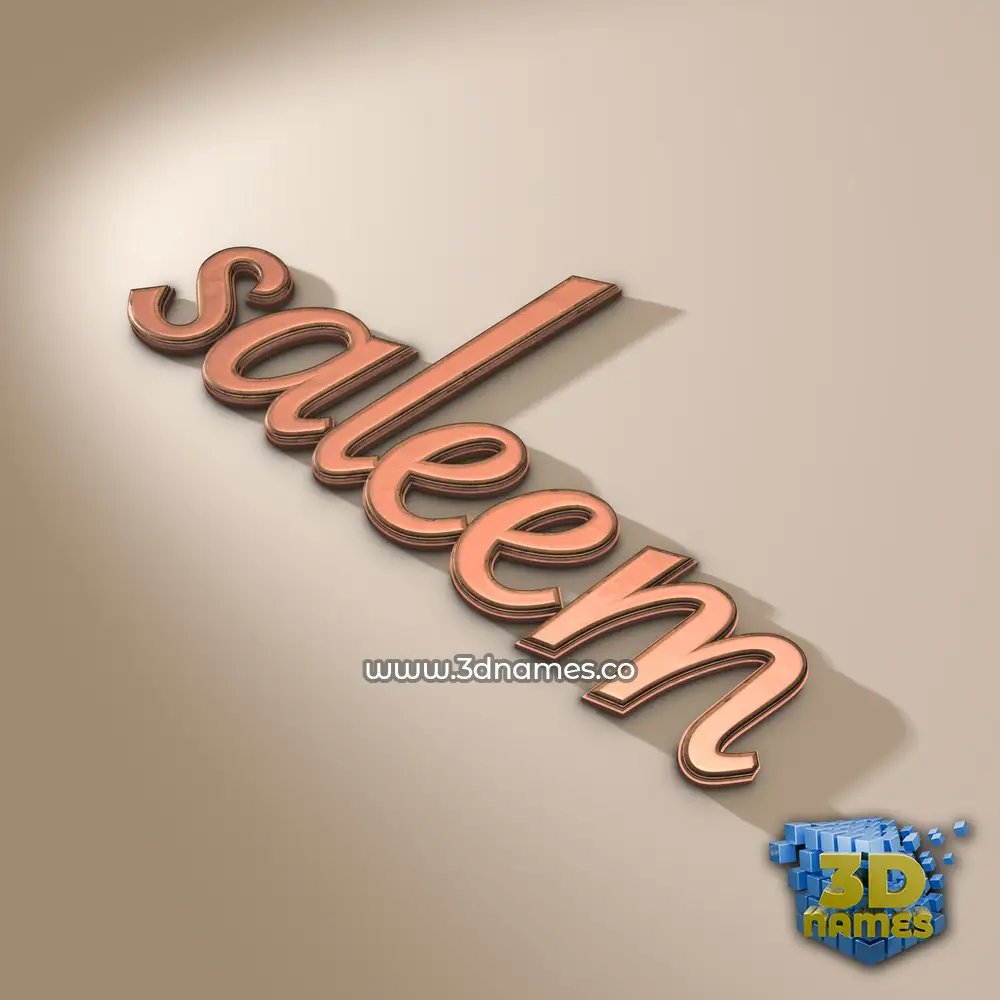 saleem in Rose Gold style - 3D name wallpaper