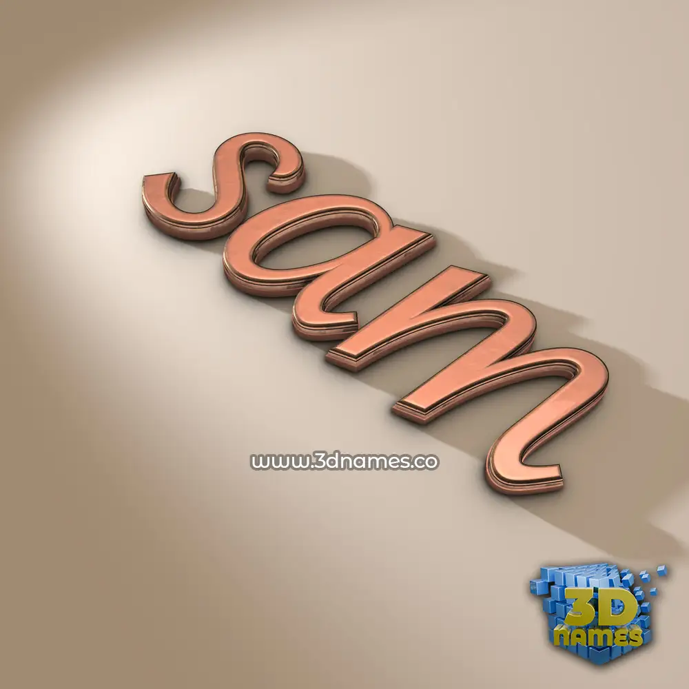 sam in Rose Gold style - 3D name wallpaper