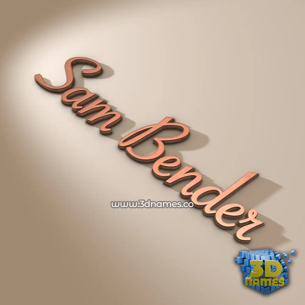 sam bender in Rose Gold style - 3D name wallpaper