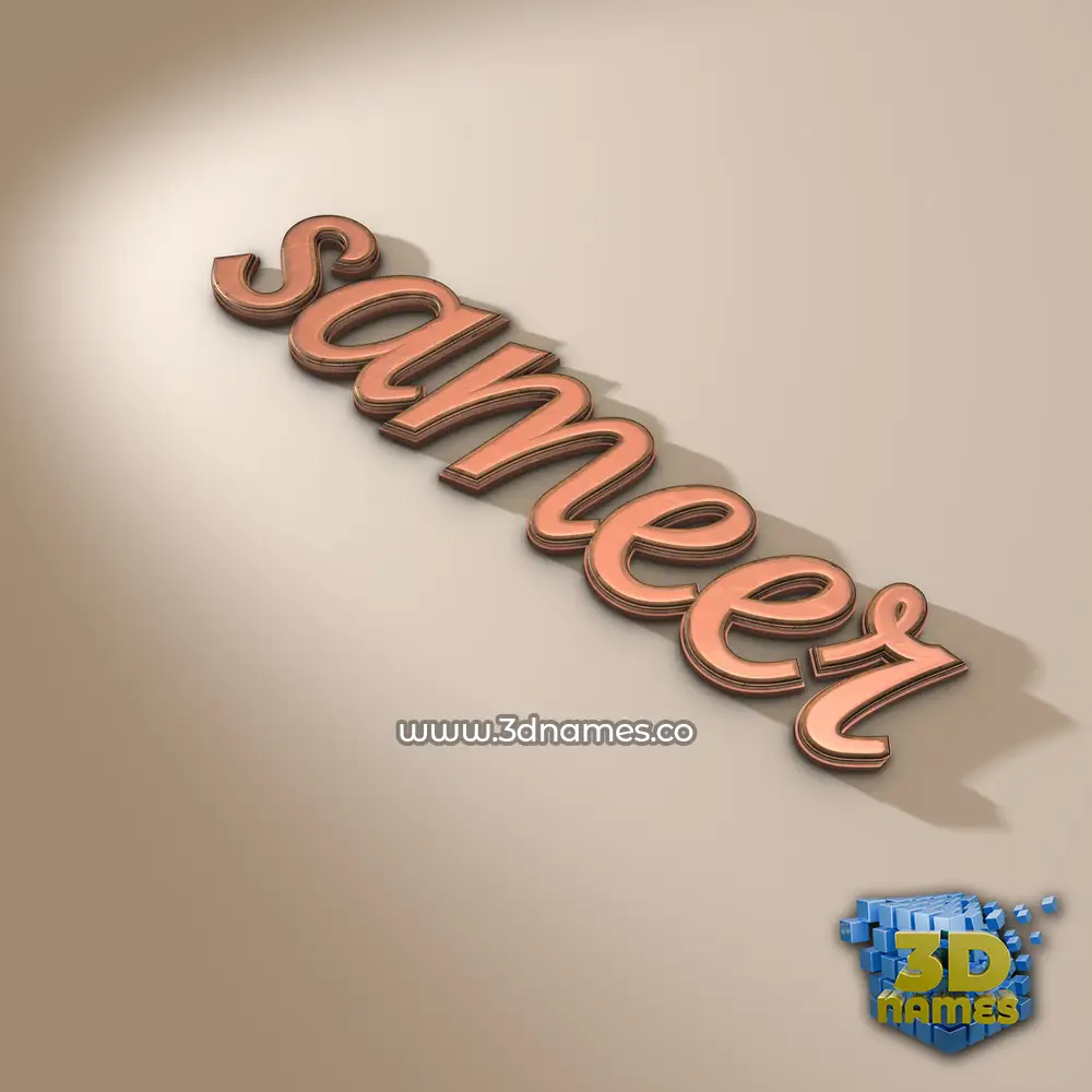 sameer in Rose Gold style - 3D name wallpaper