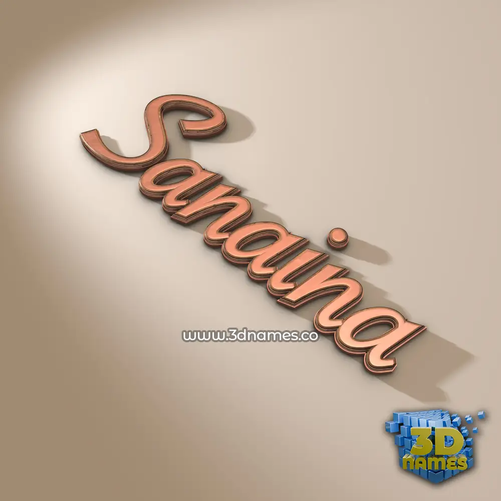 sanaina in Rose Gold style - 3D name wallpaper