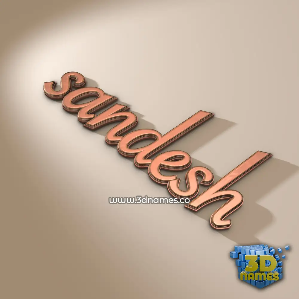 sandesh in Rose Gold style - 3D name wallpaper