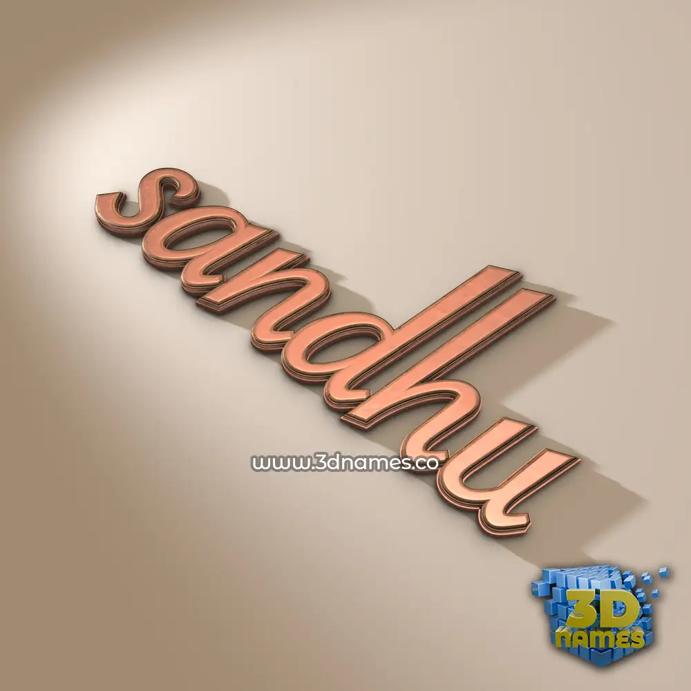 sandhu in Rose Gold style - 3D name wallpaper