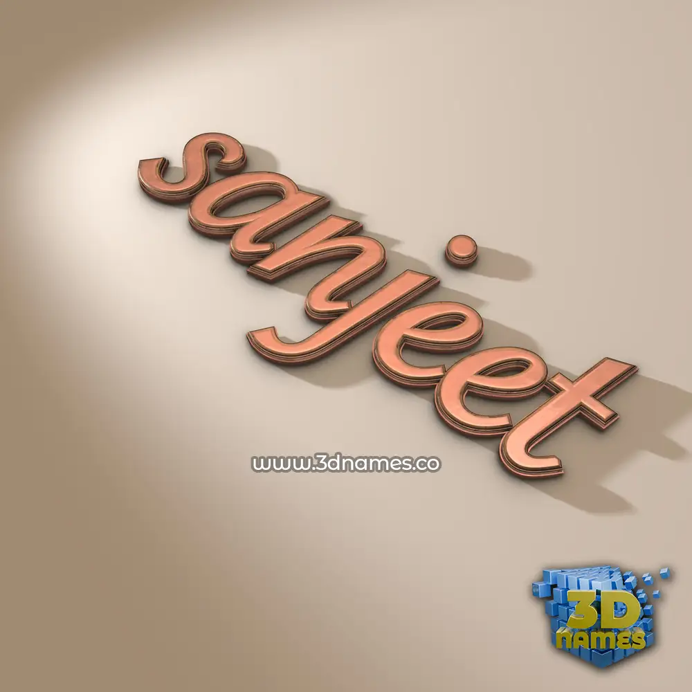 sanjeet in Rose Gold style - 3D name wallpaper