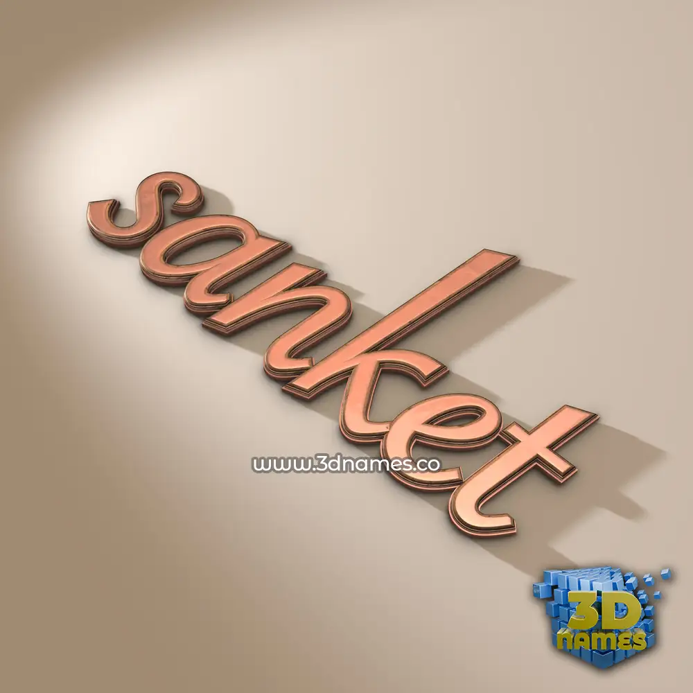sanket in Rose Gold style - 3D name wallpaper