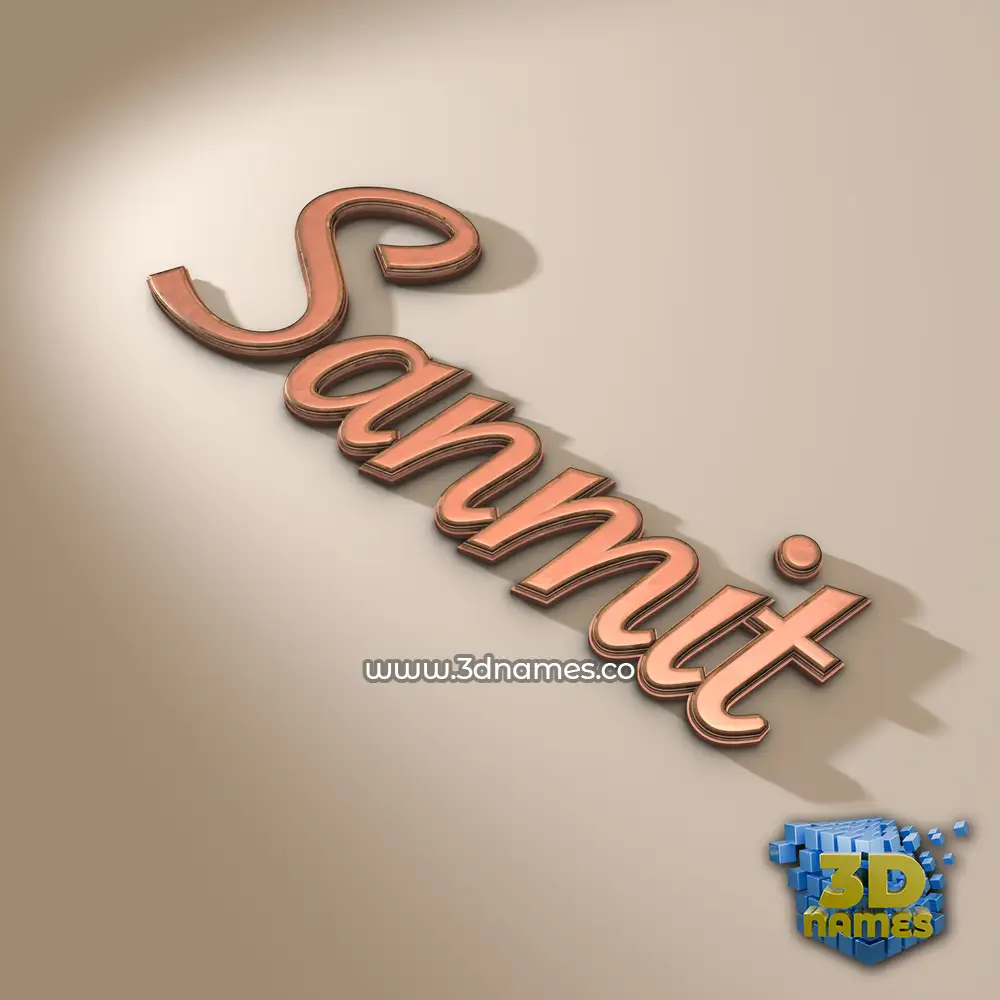 sanmit in Rose Gold style - 3D name wallpaper