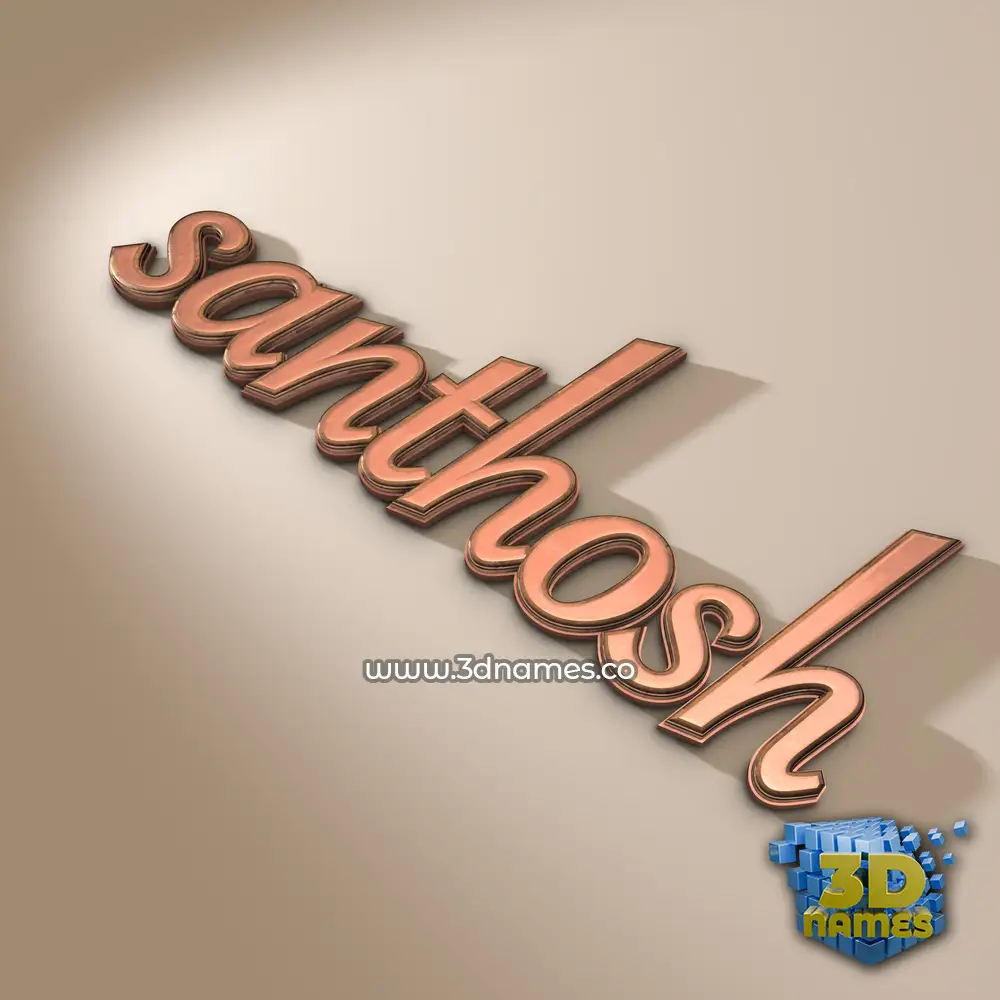 santhosh in Rose Gold style - 3D name wallpaper