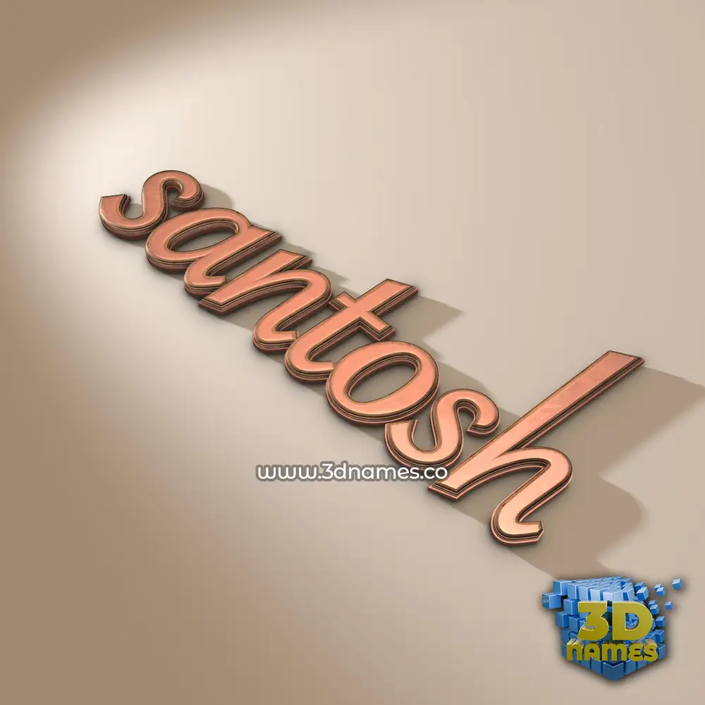 santosh in Rose Gold style - 3D name wallpaper