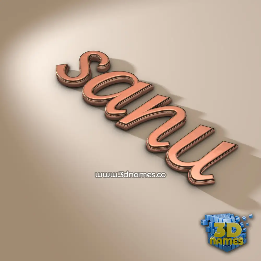 sanu in Rose Gold style - 3D name wallpaper