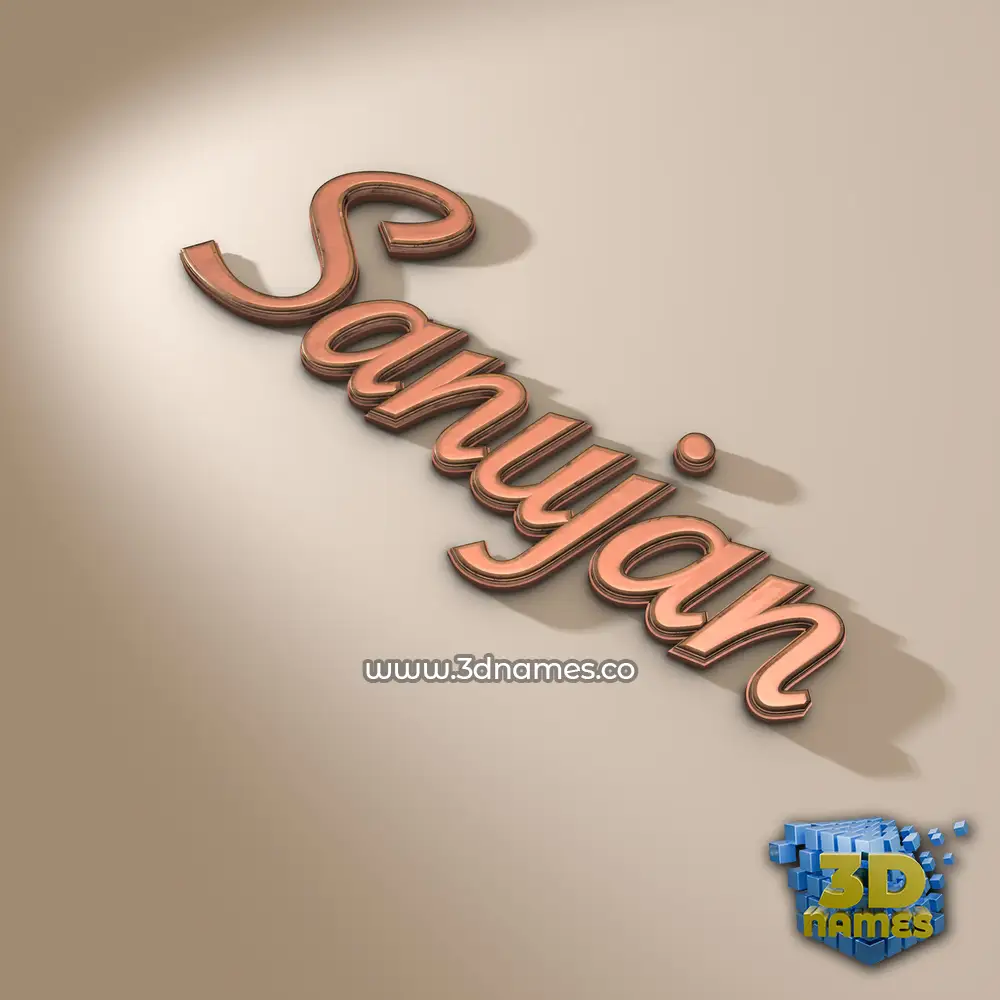 sanujan in Rose Gold style - 3D name wallpaper