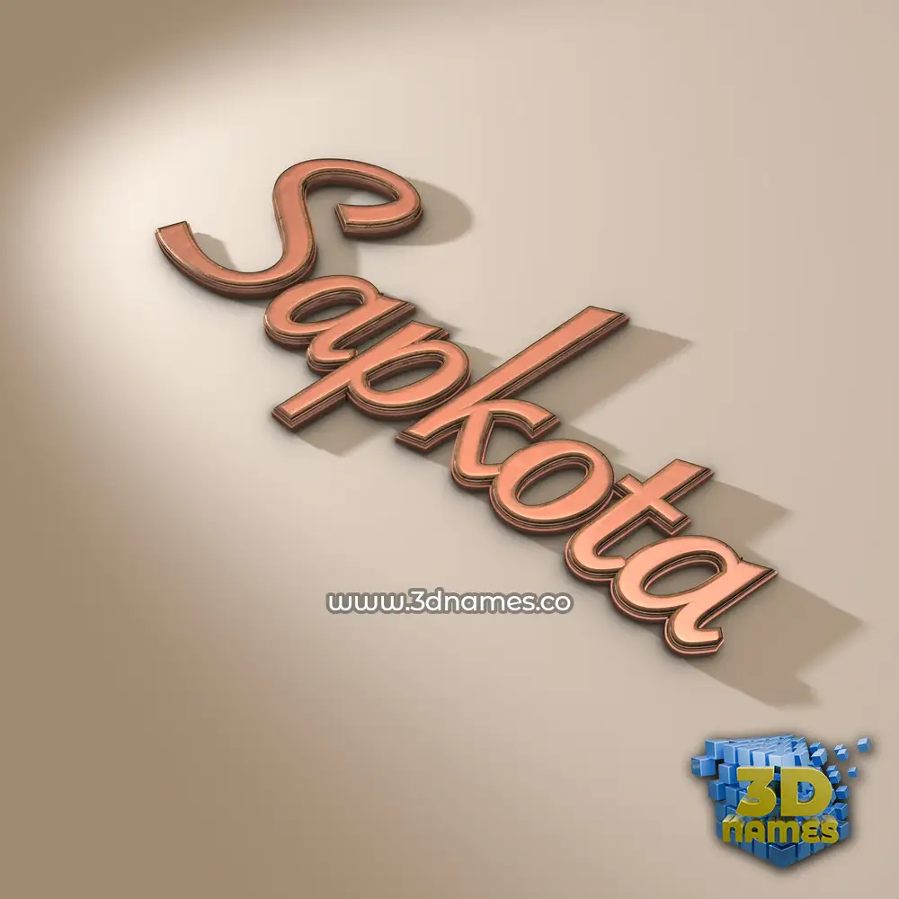 sapkota in Rose Gold style - 3D name wallpaper