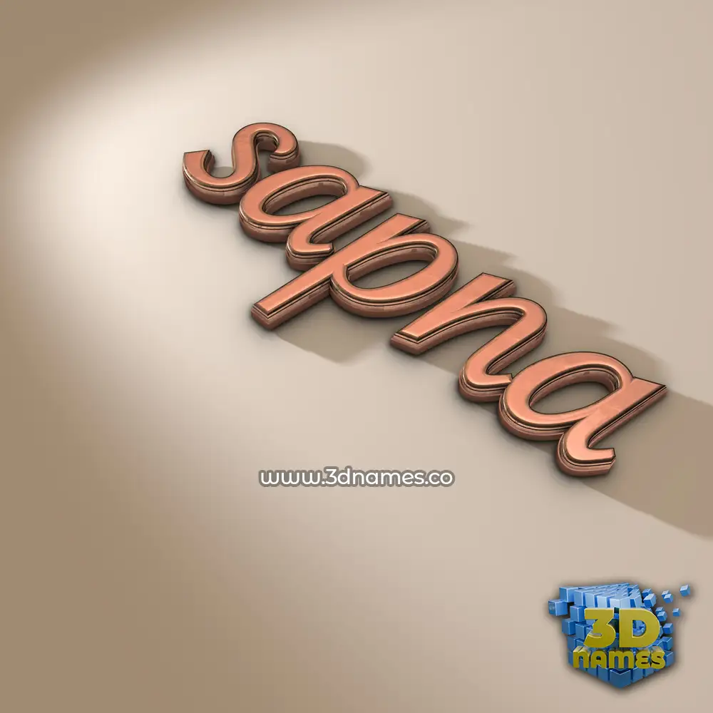 sapna in Rose Gold style - 3D name wallpaper
