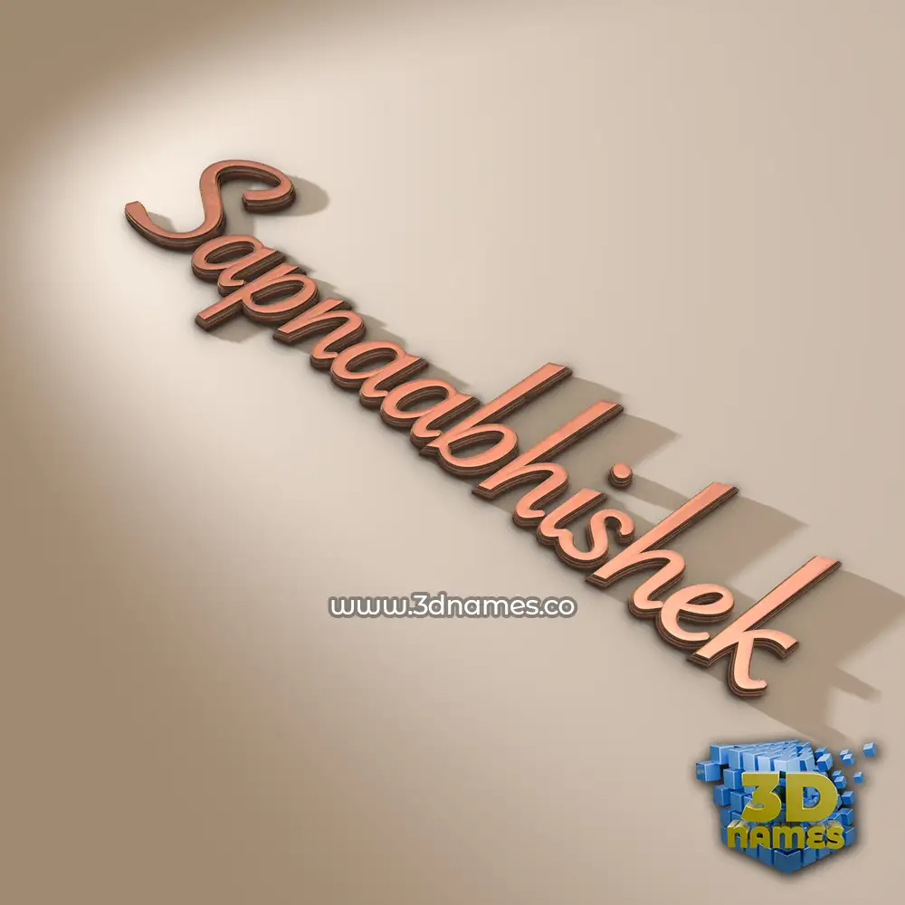 sapnaabhishek in Rose Gold style - 3D name wallpaper