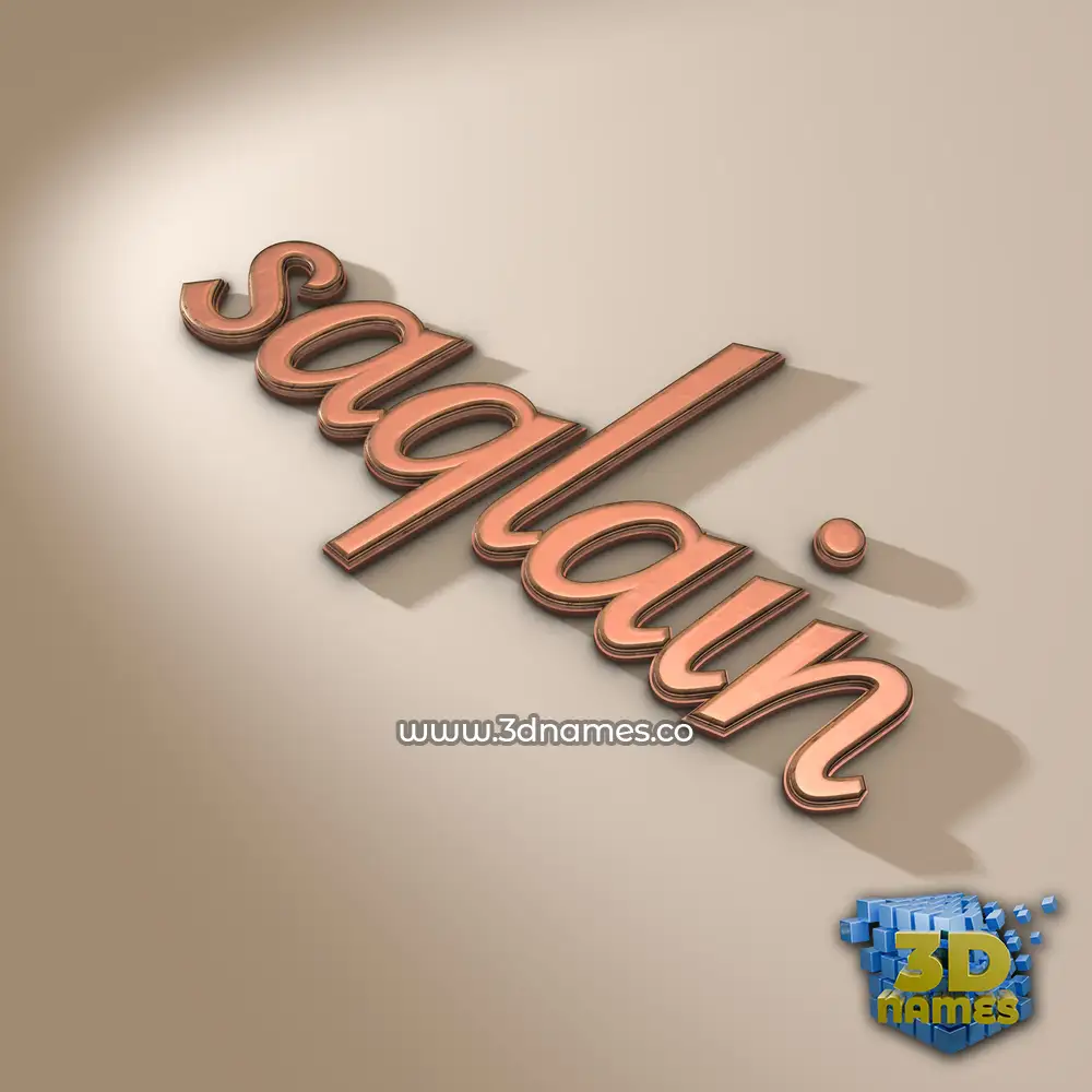 saqlain in Rose Gold style - 3D name wallpaper