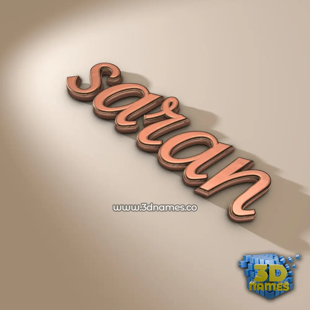 saran in Rose Gold style - 3D name wallpaper