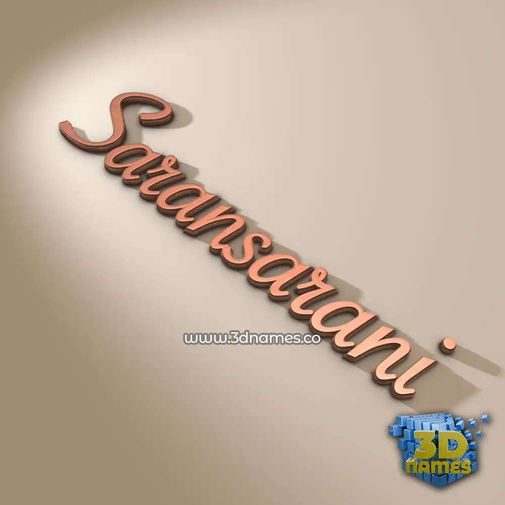 saransarani in Rose Gold style - 3D name wallpaper