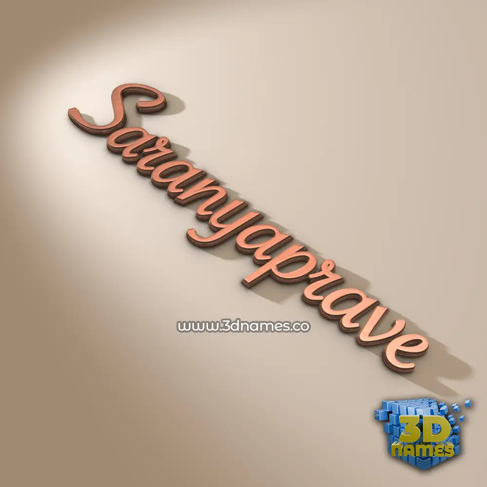 saranyaprave in Rose Gold style - 3D name wallpaper