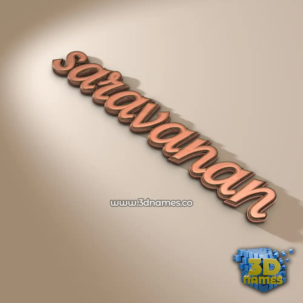 saravanan in Rose Gold style - 3D name wallpaper