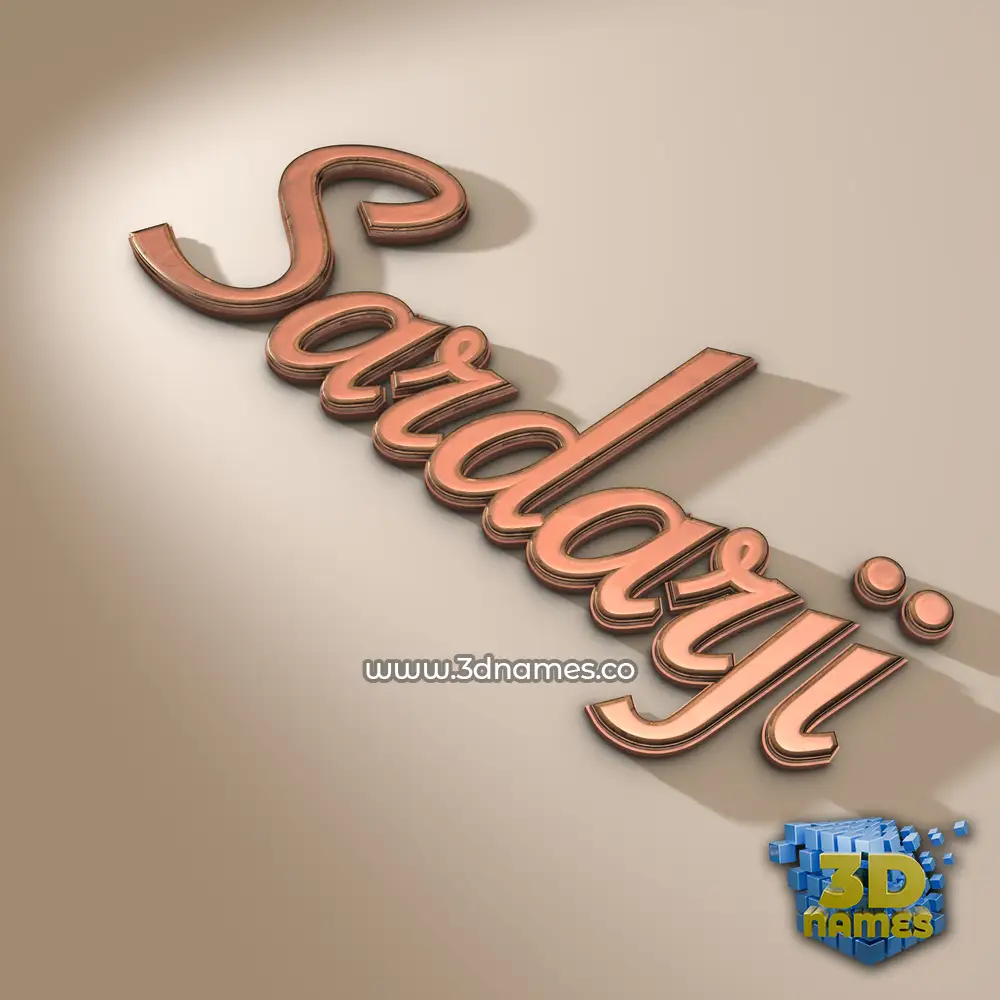sardarji in Rose Gold style - 3D name wallpaper